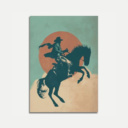 Sunset Cowboy Western Poster