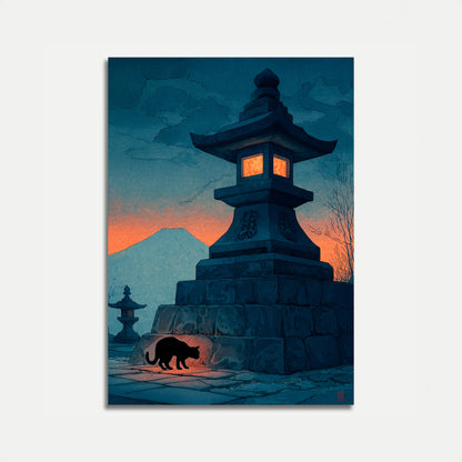 Asian Lantern ved Skumring Plakat
