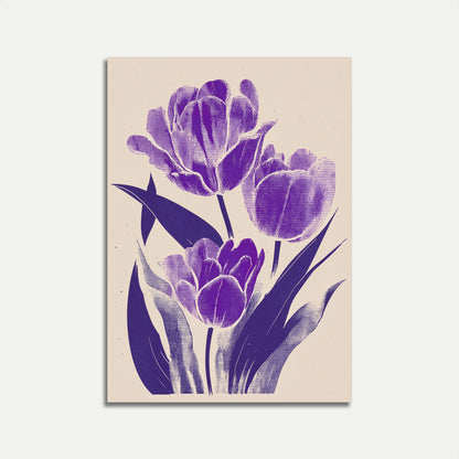 Fioletowe Tulipany Plakat Botaniczny