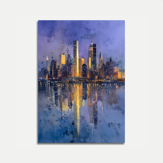 Manhattan Skyline Reflection Poster