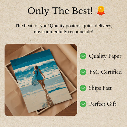 Surf's Up Blue Wave Poster