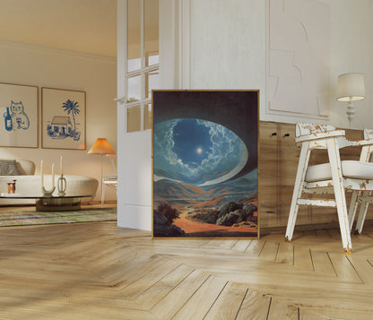 Paisagem Futurista Através de Pôster em Domo