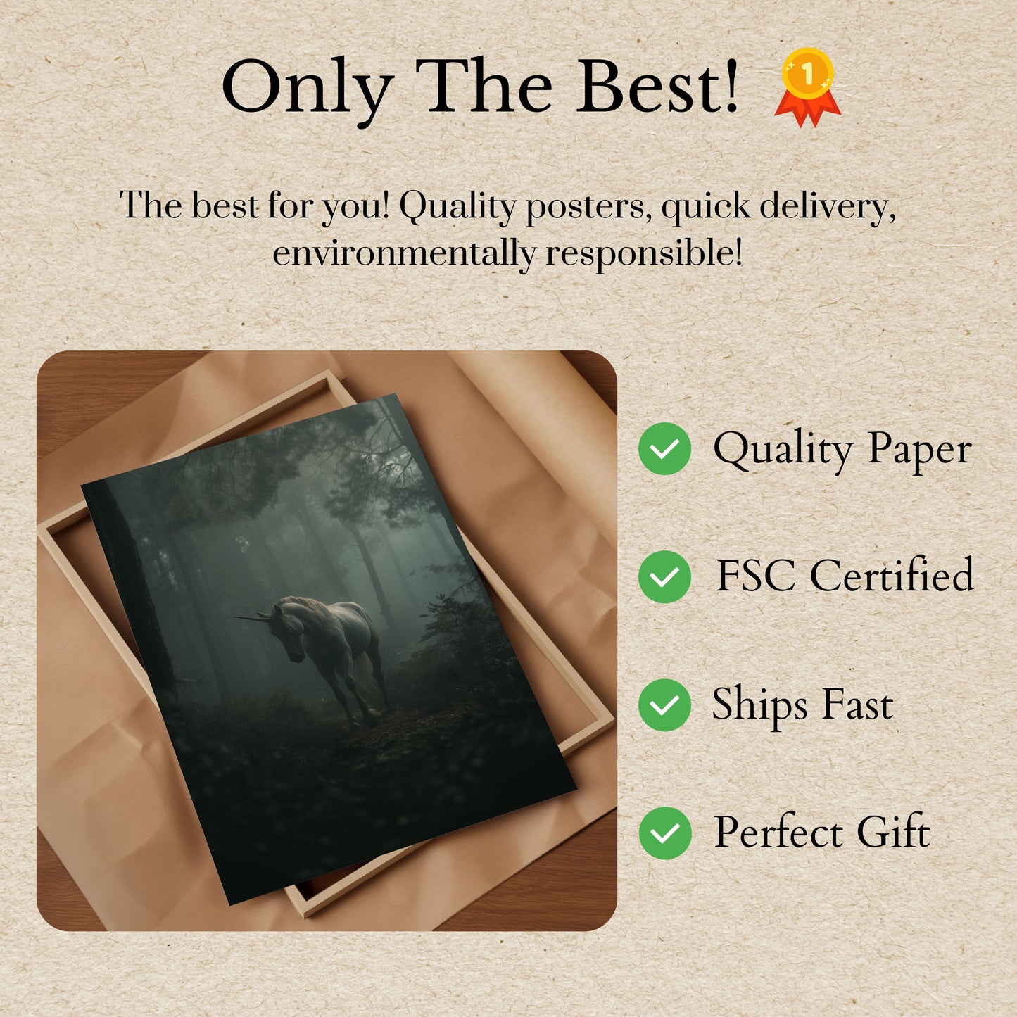 Mystical Unicorn Forest Poster