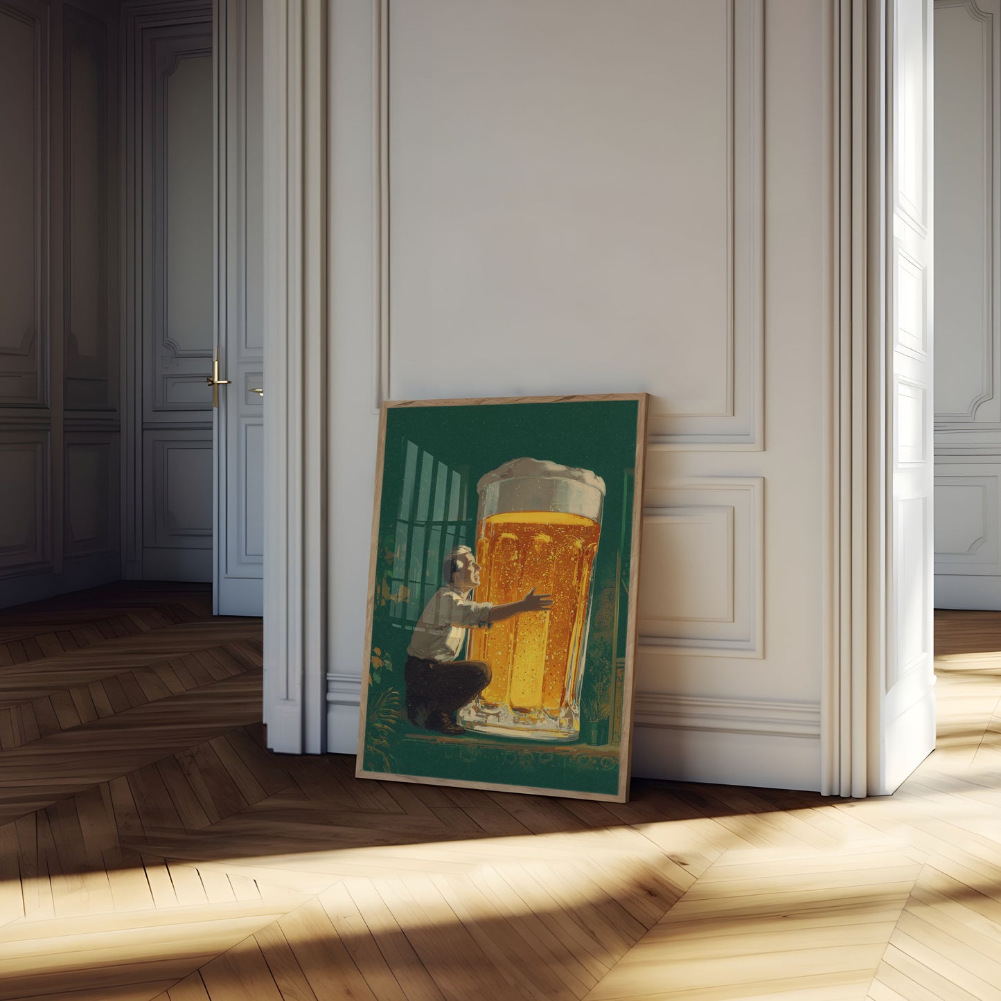 Giant Beer Embrace Poster