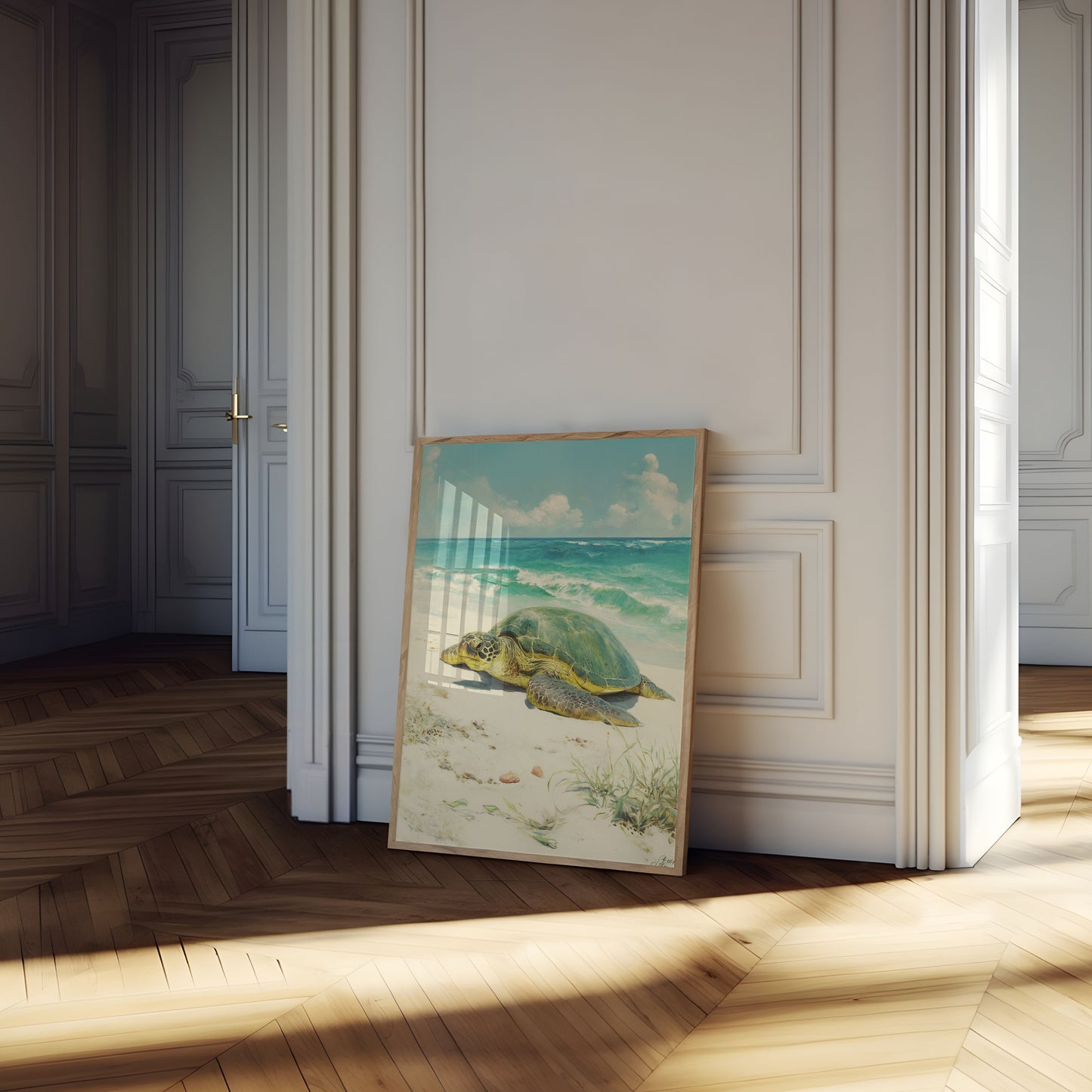 Peaceful Sea Turtle Beach Poster