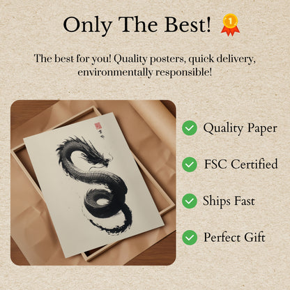 Ancient Dragon Ink Poster
