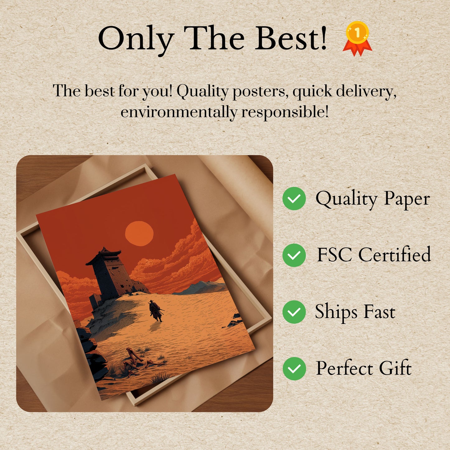 Desert Tower Wanderer Affisch