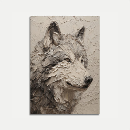 Textured Wolf Profile Poster