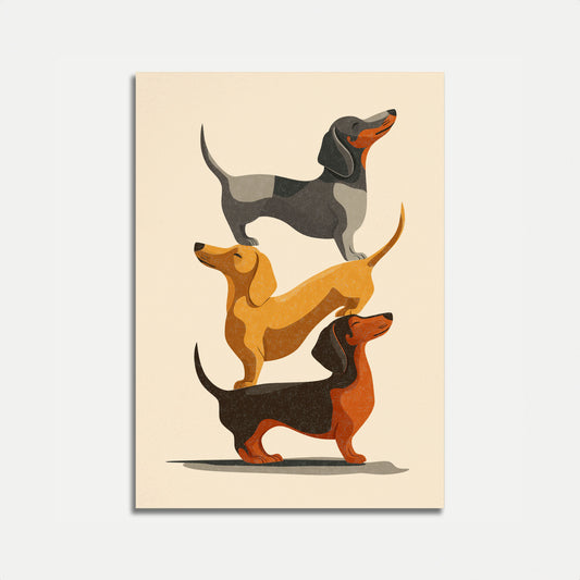 Stacked Dachshund Dogs Poster
