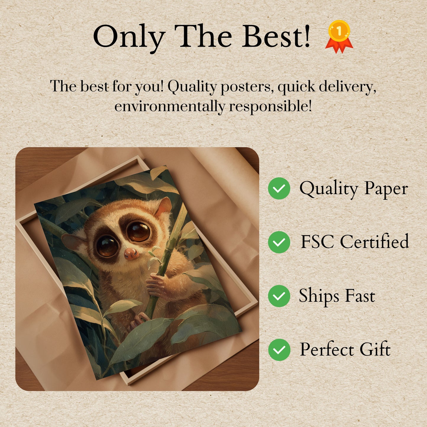 Curious Slow Loris in Jungle Poster