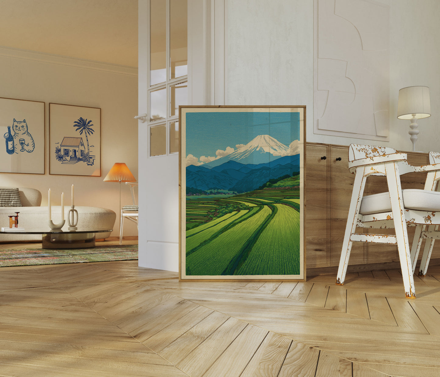 Póster de Arrozales del Monte Fuji