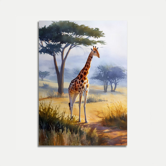 Savanna Solitude Giraffe Poster