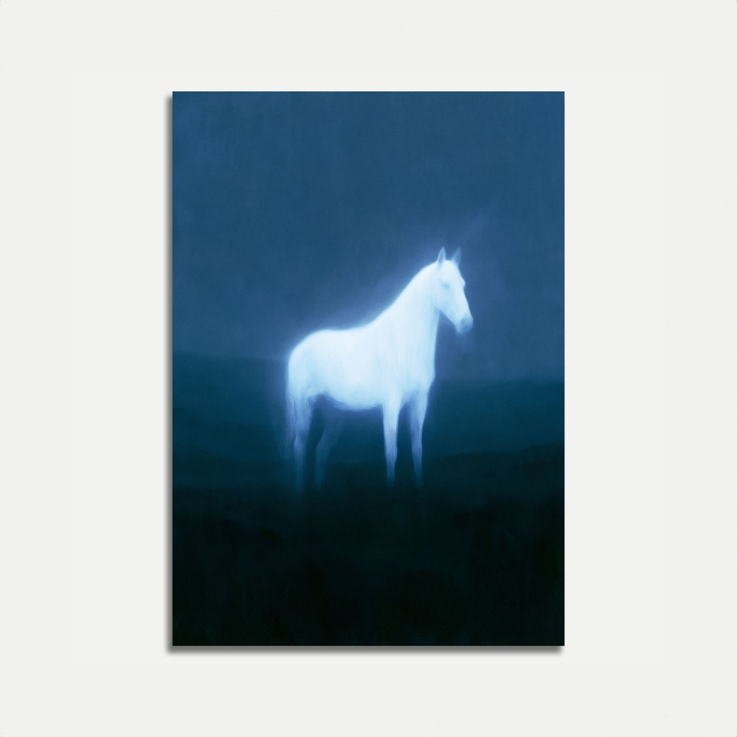 Glowing White Horse Poster