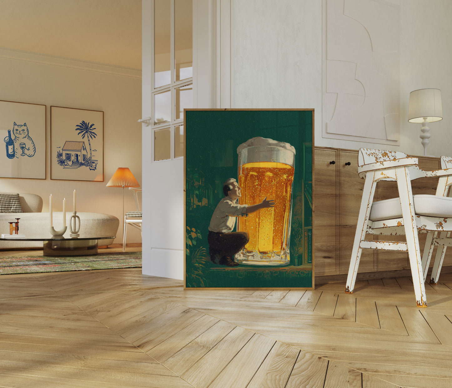 Giant Beer Embrace Poster