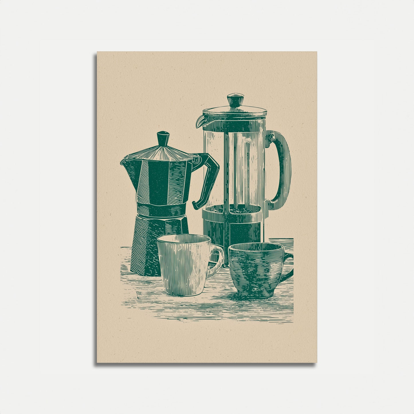 Morning Coffee Brewing Poster