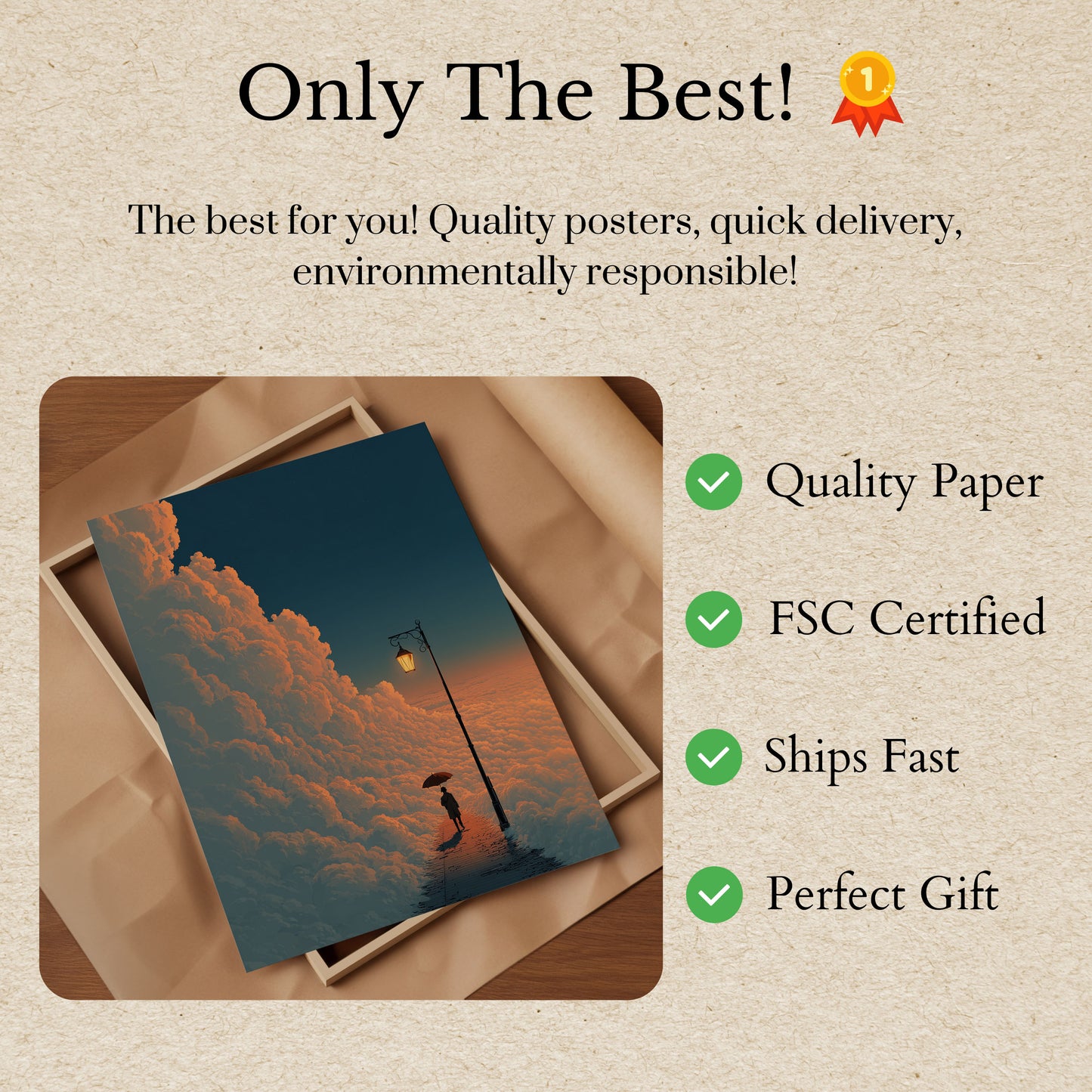 Solitude Above the Clouds Poster