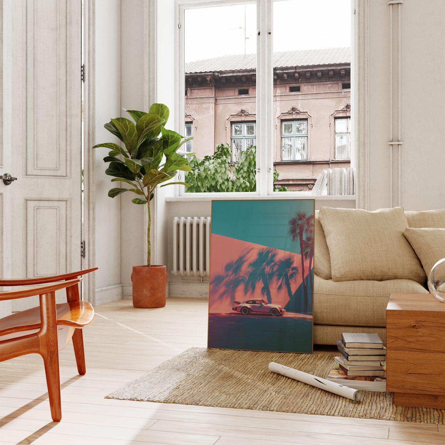 Sunset Palm Porsche Classic Poster