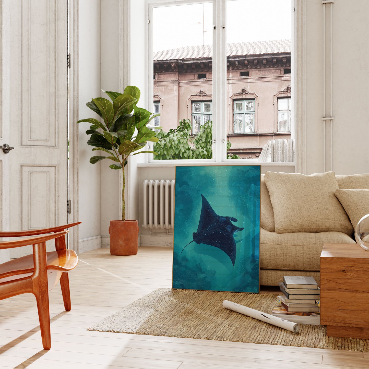 Graciøs Manta Ray Ocean Plakat