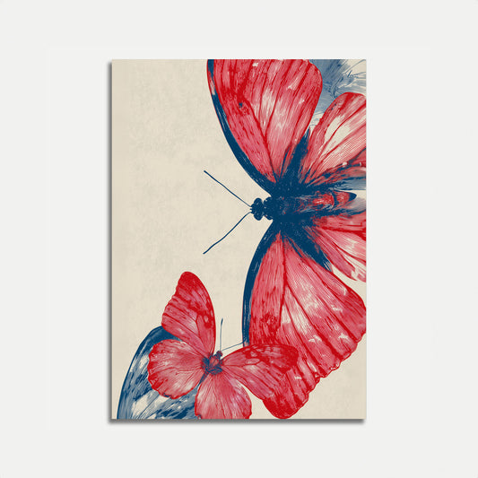 Póster patriótico de alas de mariposa