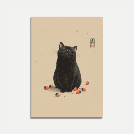 Erdbeere Katze Zen Poster