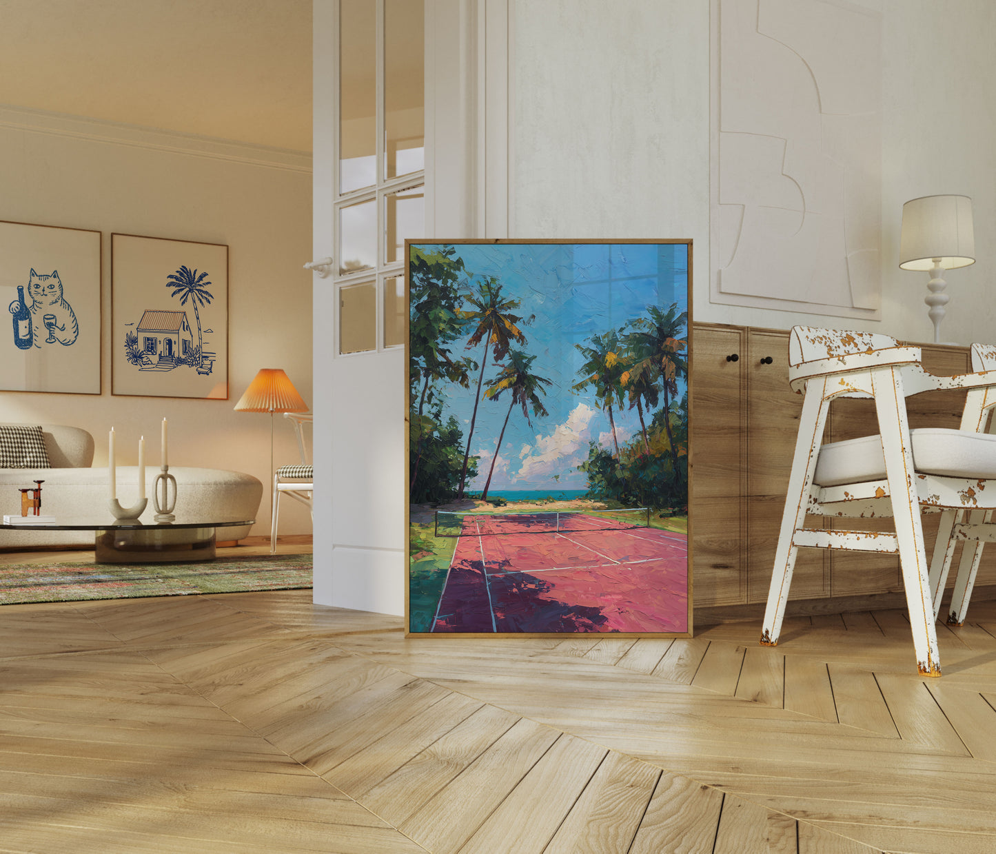 Tropical Tennis Paradise Poster