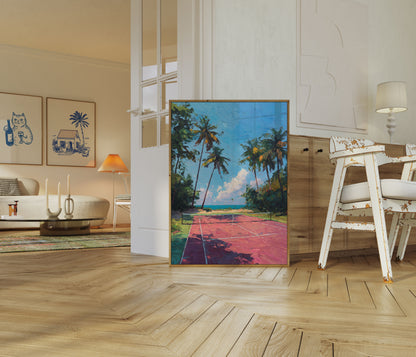 Tropical Tennis Paradise Poster