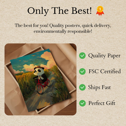 Adventure Panda Cycling Poster