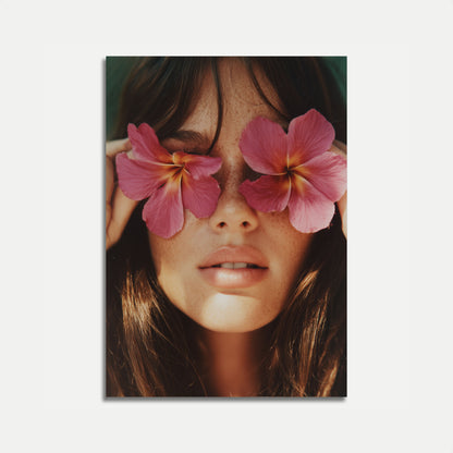Tropical Hibiscus Flower Eyes Poster