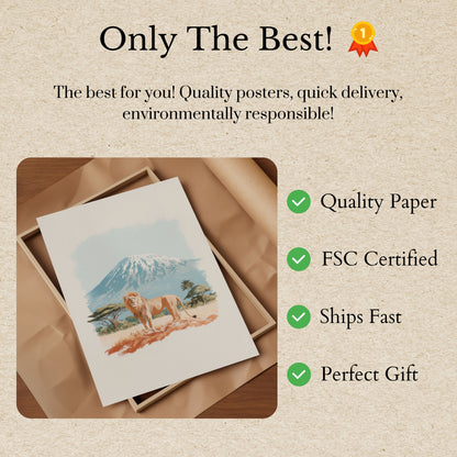 Majestic Lion Kilimanjaro Poster