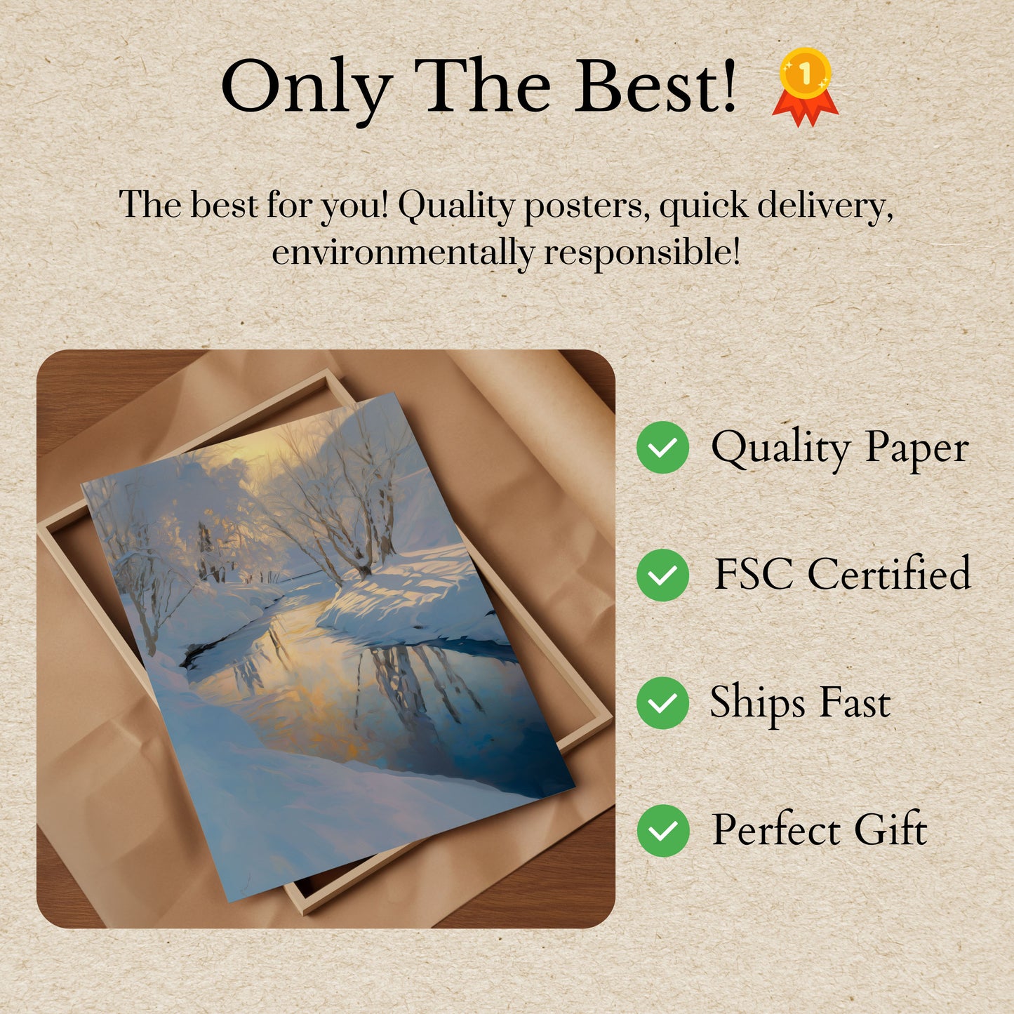 Winterstroom Reflectie Poster