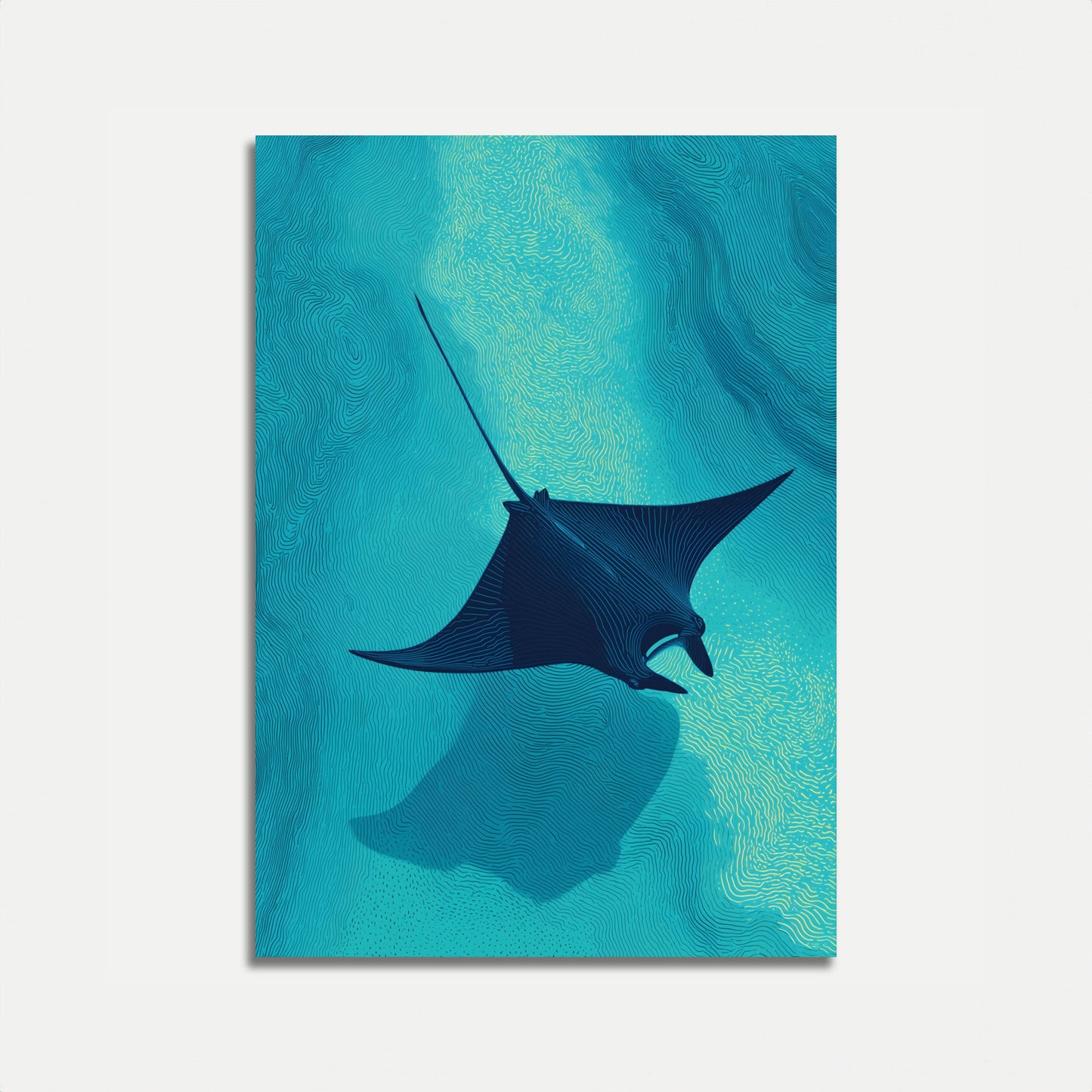 Mantaray Glidande Genom Oceanen Affisch