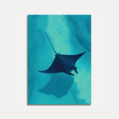 Mantaray Glidande Genom Oceanen Affisch