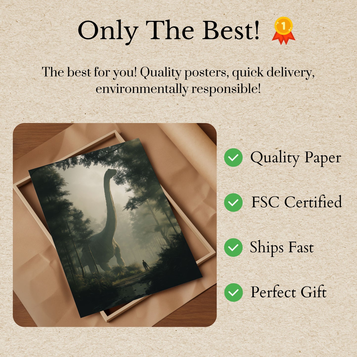 Ancient Forest Brontosaurus Poster