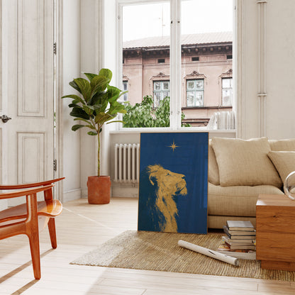 Golden Camel Under Star Poster