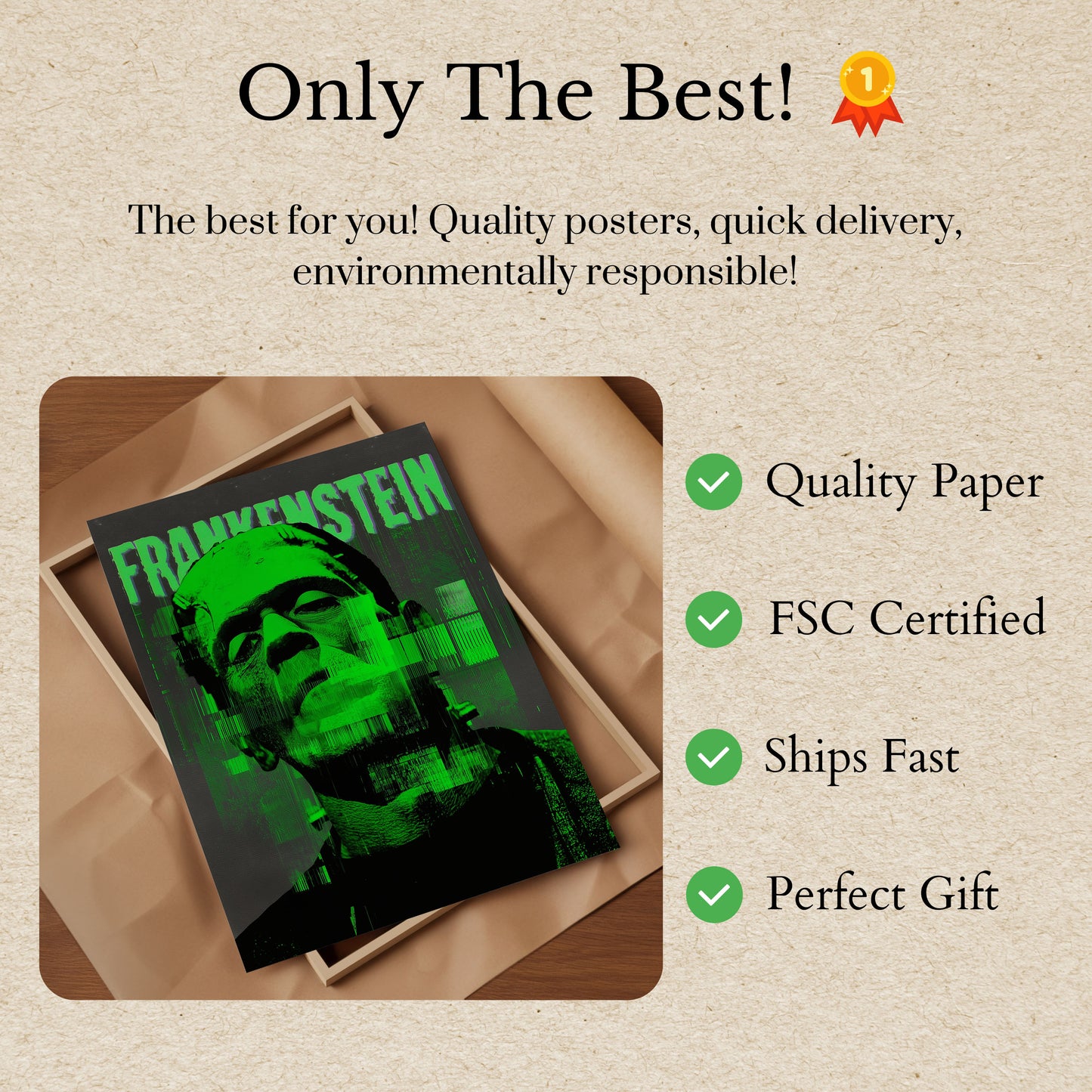 Klassisk Frankensteins monster-plakat