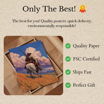 Ensom Cowboy Vildmark Plakat