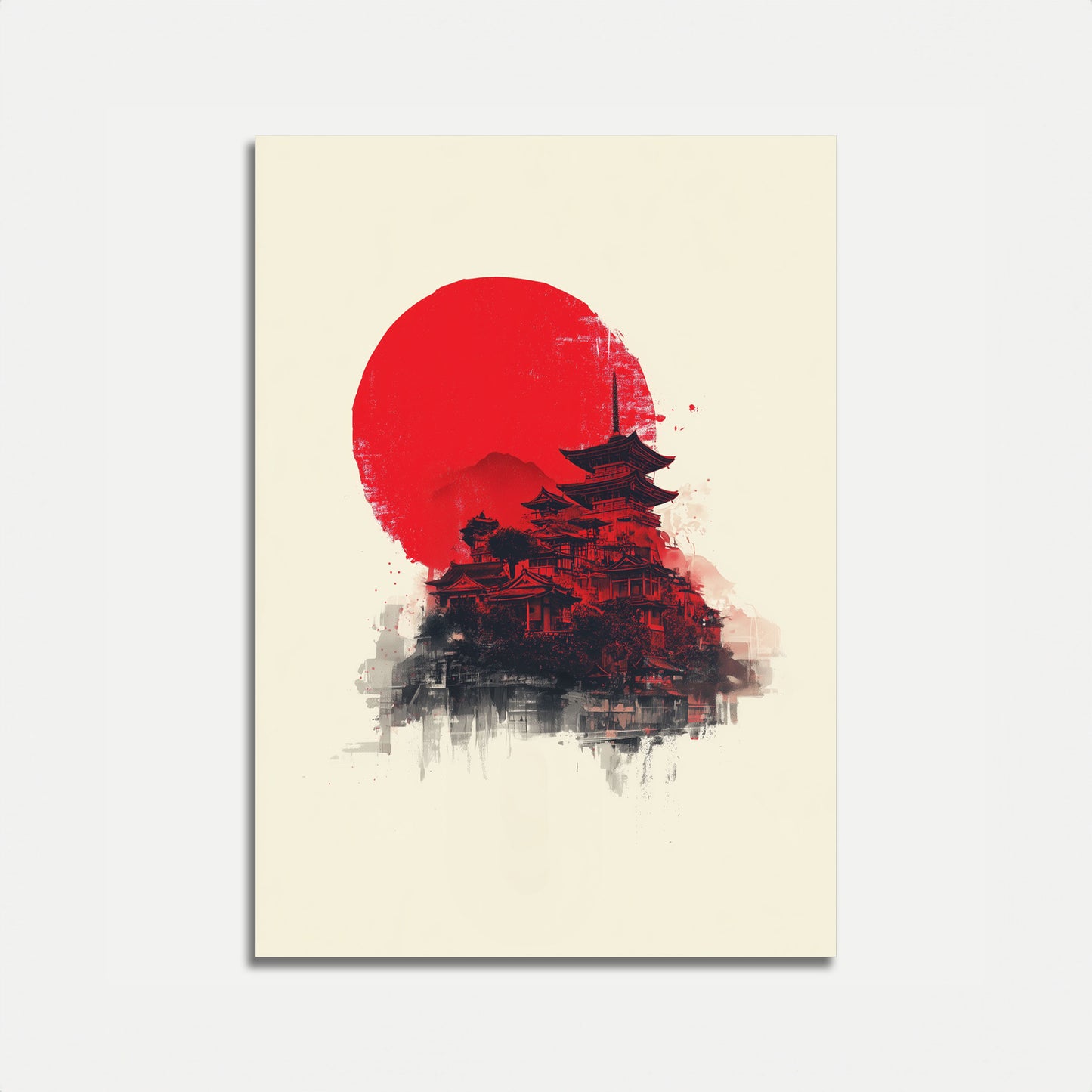 Kyoto Karmínový Východ Slunce Plakát