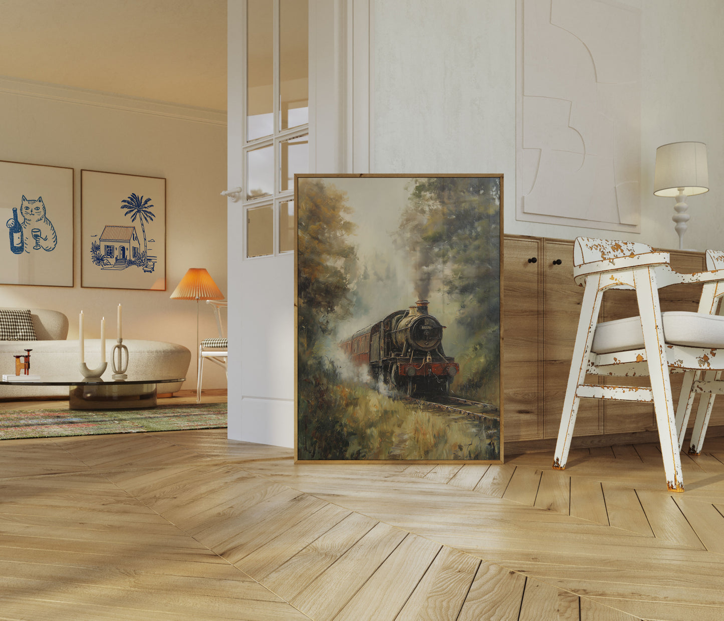 Damptoget Gjennom Skogen Plakat