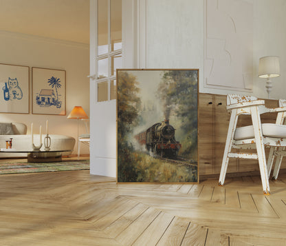 Damptoget Gjennom Skogen Plakat
