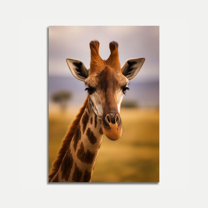 Póster de vida silvestre de la majestuosa jirafa