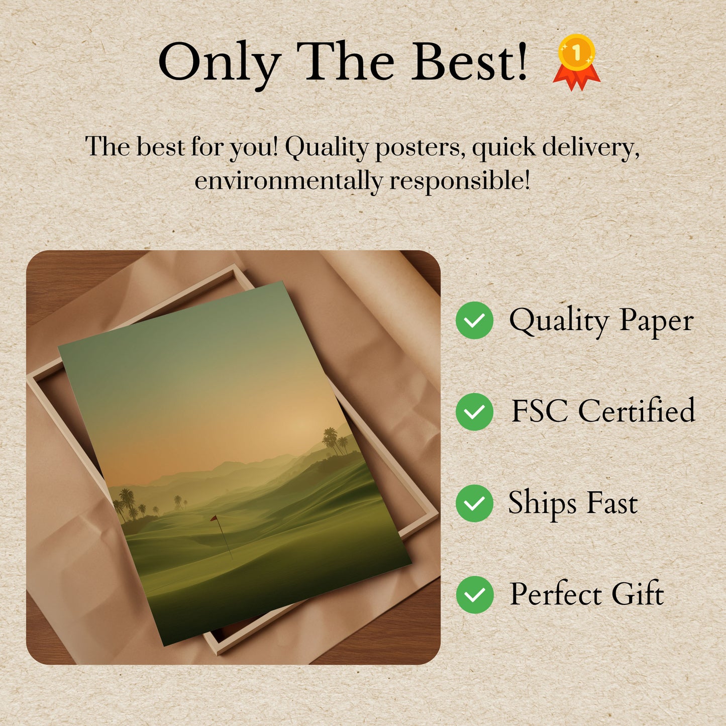Sunset Golf Course Poster