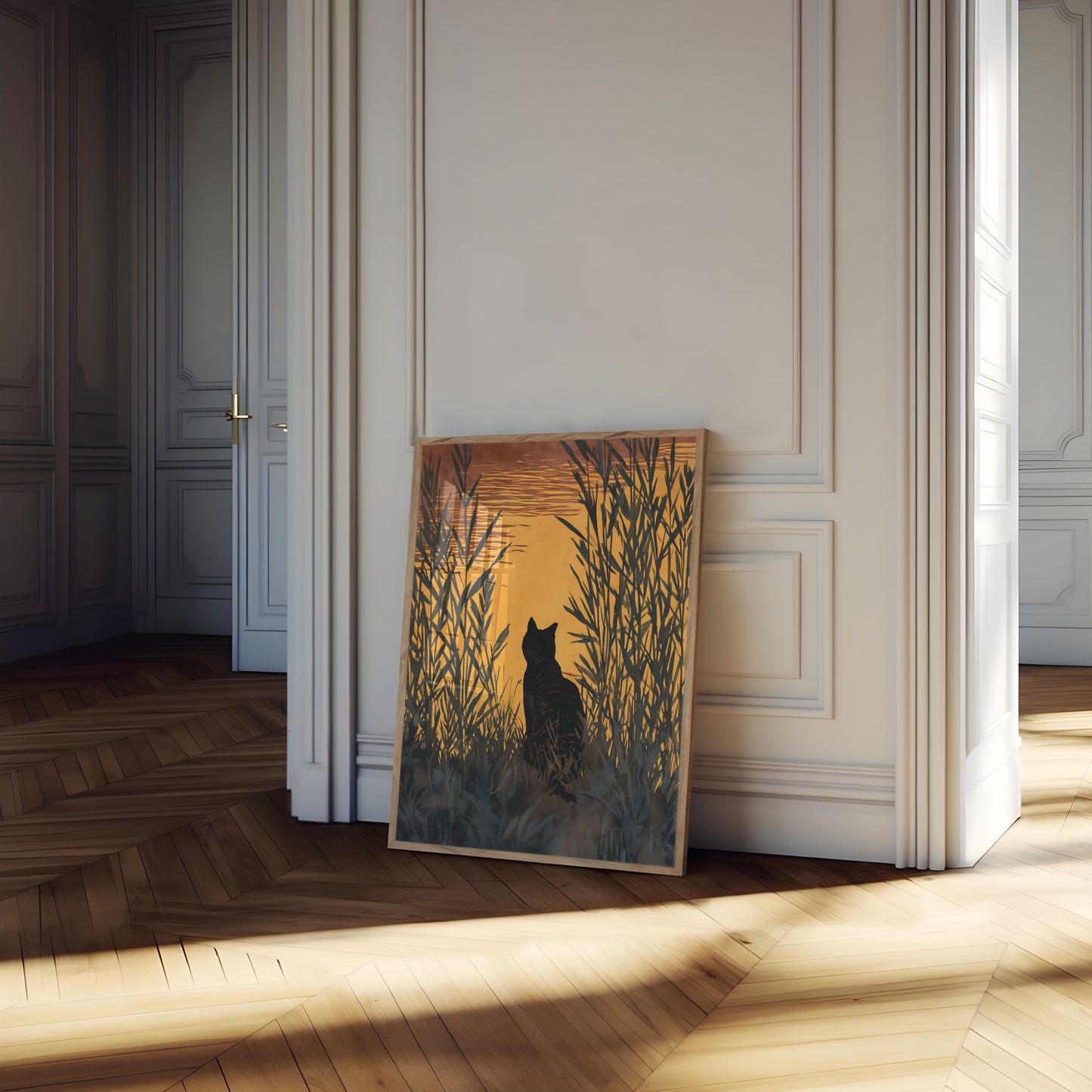 Cat in the Reeds Poster