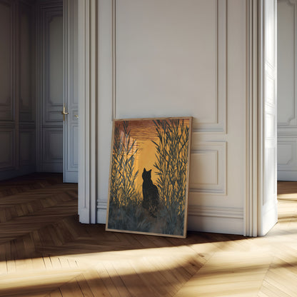 Cat in the Reeds Poster