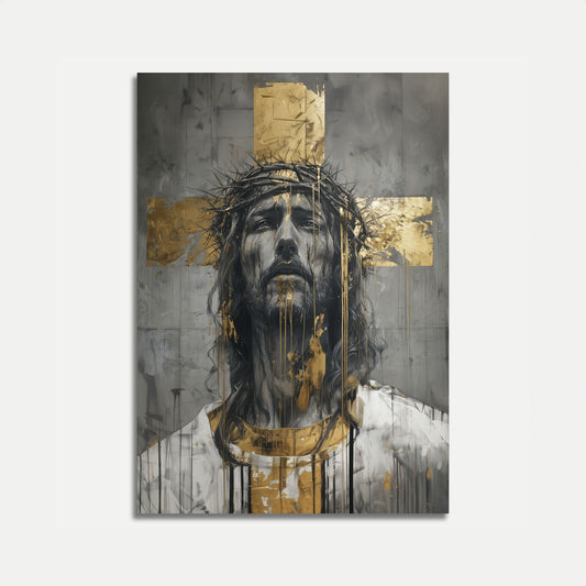 Divine Crucifixion Gold Poster