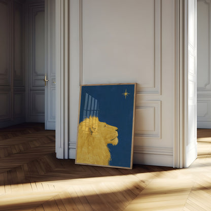 Poster Lion d'Or Contemplant l'Étoile