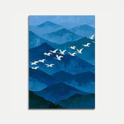 Birds Flying Over Mountains Poster