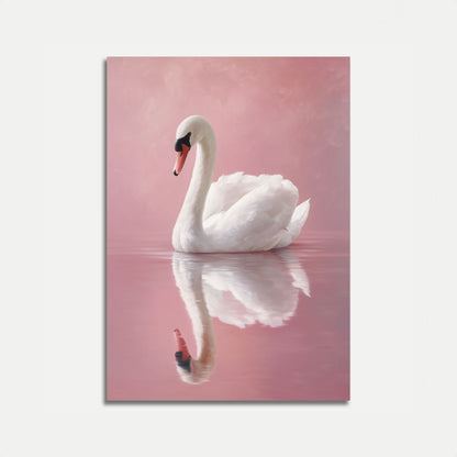 Póster elegante del cisne blanco