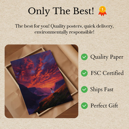 Freedom in Fiery Sunset Poster