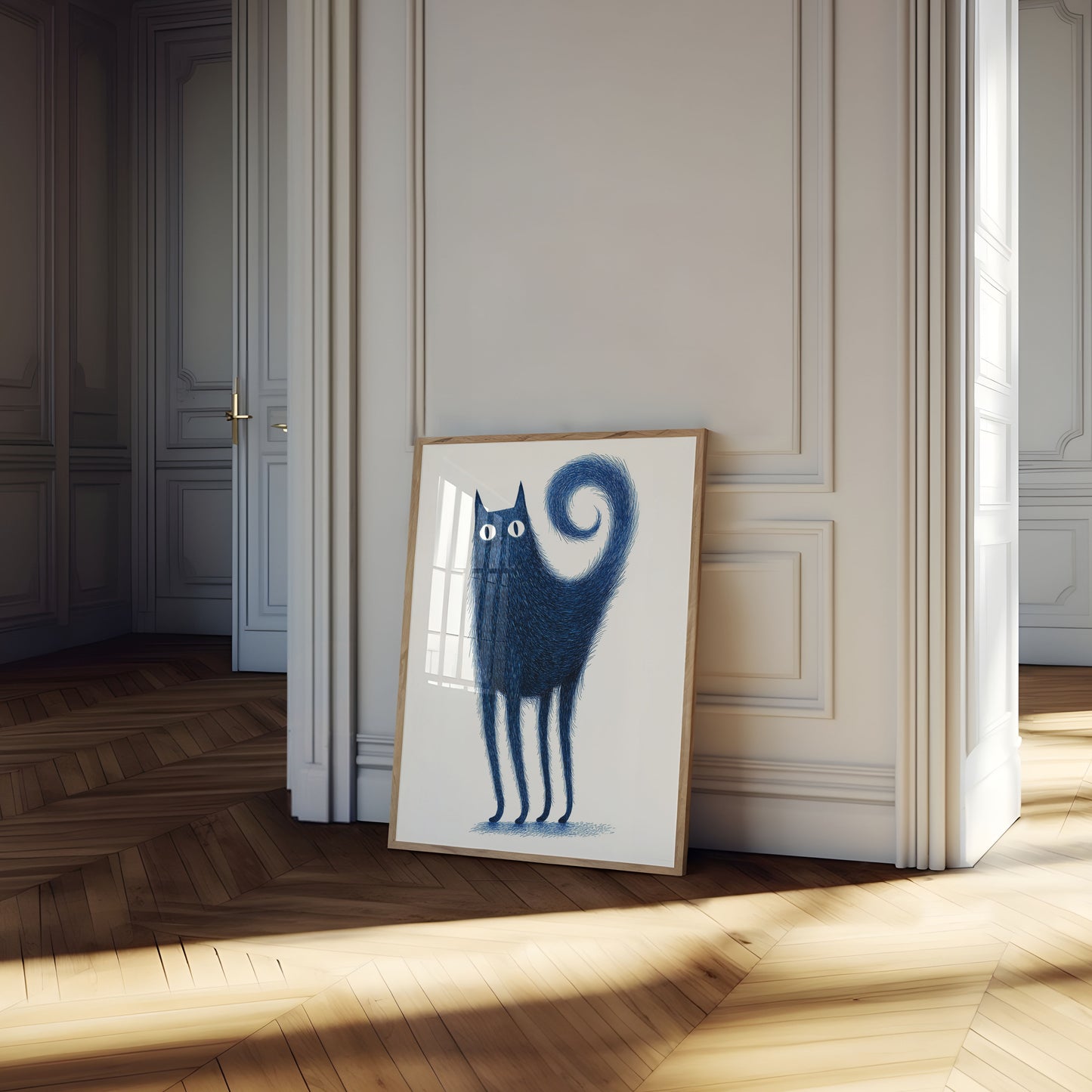 Furry Blue Cat Whiskers Poster