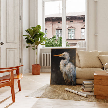 Elegant White Heron Poster